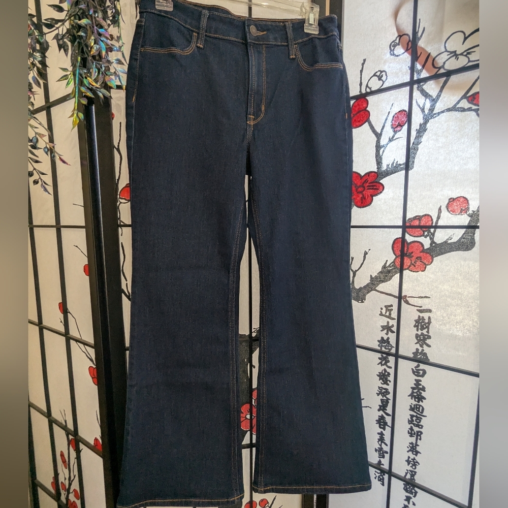 Classic Dark Blue Flared Jeans